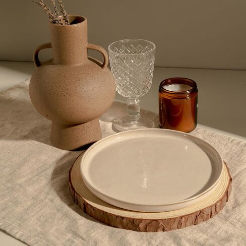 Elan Wood Slice 9.5-10.5INCH Diameter 6 pcs, Natural Wood Slices for Crafts, Wooden Slices for Craft, Natural Wooden Log Slices Craft Wood Tree Slice Wooden Circles for Craft, Log Slice, Wooden Slice in Kuwait