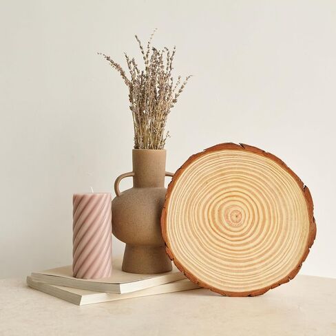 Elan Wood Slice 9.5-10.5INCH Diameter 6 pcs, Natural Wood Slices for Crafts, Wooden Slices for Craft, Natural Wooden Log Slices Craft Wood Tree Slice Wooden Circles for Craft, Log Slice, Wooden Slice in Kuwait