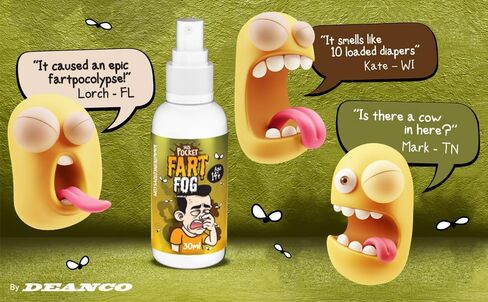 DEANCO Fart Fog -Giant 75 ML- Fart Spray Extra Strong - Smells Like Cow Poo - Non Toxic - Practical Jokes - April Fools in Kuwait
