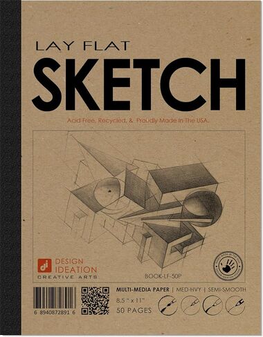 تصميم الأفكار المسطحة للوسائط المتعددة كراسة الرسم. كتاب رسم ورقي قابل للإزالة لأقلام الرصاص والحبر وأقلام التحديد والفحم والدهانات المائية. رائعة للفن والتصميم والتعليم. in Kuwait