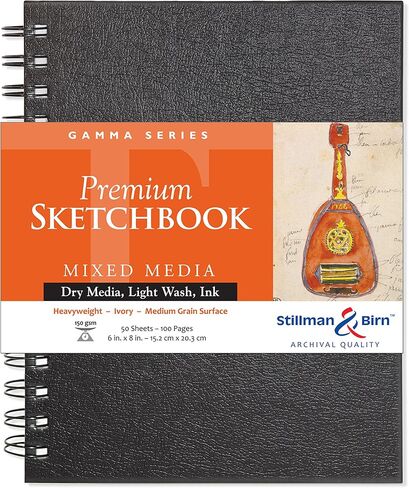 Stillman & Birn Gamma Series Wirebound Sketchbook, 7" x 10", 150 gsm (Heavyweight), Ivory Paper, Medium Grain Surface in Kuwait