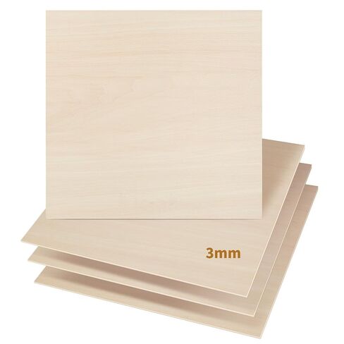 6 Pcs 1/8" Plywood 3mm Basswood Sheet 400x400x3mm 1/8"x15.7"x15.7" Plywood Board for Laser Cutting Engraving Wood Burning Building Model in Kuwait