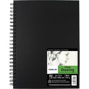 Canson Artist Series Field Drawing Book, Side Wire Bound, 9x12 inches, 60 Sheets - Professional Art Paper for Marker, Pen, Ink, Pencil in Kuwait