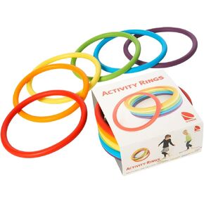 GONGE Activity Rings Multipurpose for Balance, Juggling, Throwing, Rhythmic Exercises and Gymnastics Set of 6 in Different Vibrant Colors in Kuwait