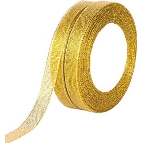 Molshine 50yard(2rolls) Silver Organza Ribbons Shimmer Sheer Thin Glitter Ribbon for DIY,Crafts,Gift Wrapping,Christmas Decorative Width: 10mm(3/8inch) in Kuwait