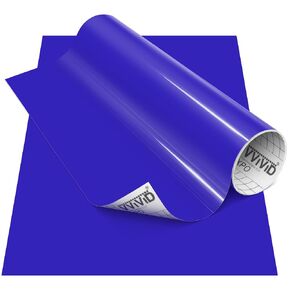 VViViD Brilliant Blue Gloss DECO65 Permanent Adhesive Craft Vinyl for Cricut, Silhouette & Cameo (11.8" x 7ft Roll) in Kuwait