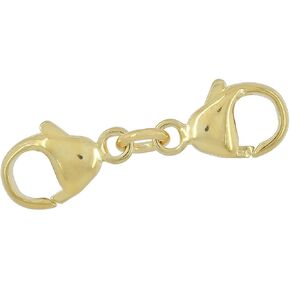 egemmall Sterling Silver Double Lobster Claw Clasp Extender Connector 28mm, 18kt Gold Plated in Kuwait