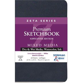 Stillman & Birn Zeta Series Softcover Sketchbook, 5.5" x 8.5", 270 GSM (Extra Heavyweight), White Paper, Smooth Surface in Kuwait