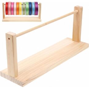 jojofuny Wire Rack Wood Bobbins Stand, Ribbon Storage Holder, Spool Storage Tool, for Rack Sewing Ribbon Yarn Storage Organizer Crafts Accessories Gift Wrapping Paper in Kuwait