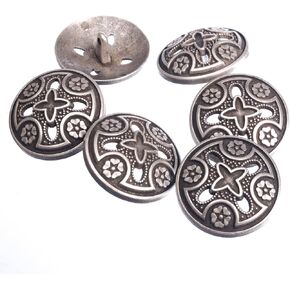 Mibo 10pcs Zinc Die Cast Metal Shank Button - Templar Cross Design - 30Line(19mm) - Antique Silver in Kuwait