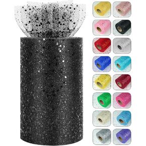 Glitter Tulle Rolls, 6" by 50 Yards (150FT) Sparkling Tulle Spool Ribbon Sequin Tulle Netting Fabric for Tutu Skirt Wedding Birthday Baby Shower(Royal Blue) in Kuwait