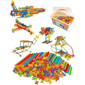 600PCS STEM Building Toys, Straw Constructor Toys Up Grade Engineering Building Sets for Kids Develops Motor Skills and Logic Thinking, Fun Educational Toy Great for Gift in Kuwait