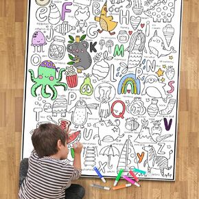 Giant Coloring Poster - Premium Jumbo Coloring Sheets for Kids & Adults with Thick Bleed-Resistant Pages, Use on Floor, Wall, or as Table Cloth, Use with Alcohol Based Markers (Sports 42"x30") in Kuwait