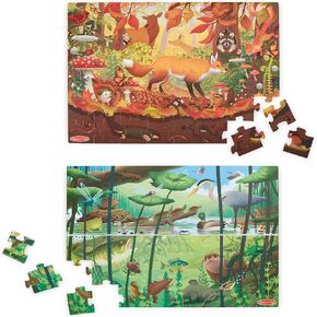 Melissa & Doug Let's Explore Double-Sided Seek & Find Puzzle - Outdoor-Themed Double-Sided Wildlife Puzzle For Kids - FSC-Certified Materials in Kuwait