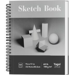 9" x 12" Sketch Book, Spiral Bound Sketchbook, 100 Sheets (68lb/100gsm) Acid-Free Drawing Paper Pad, White Paper, Back to School. in Kuwait
