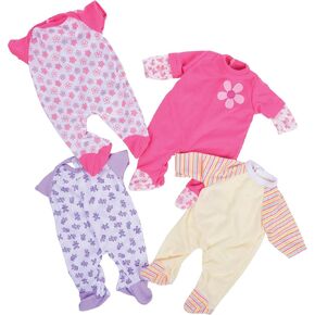Constructive Playthings 4-Piece Sleeper Set for 12 Inch to 14 Inch Baby Dolls, Machine Washable Pajamas for Dolls, Baby Doll Accessories, Ages 2+ in Kuwait