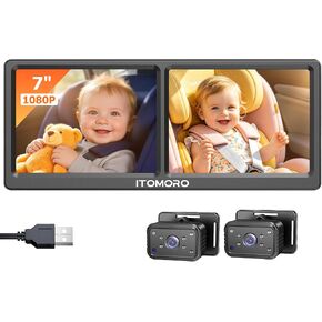 Itomoro Baby Car Camera, 4.3" HD Night Vision Car Baby Monitor with Camera, Safety Seat Baby Car Mirror for Rear Facing 5 Mins Easy Installation ACZ401 in Kuwait