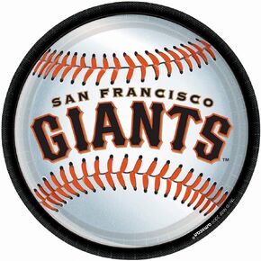 San Francisco Giants Multicolor Plastic Round Party Plates - 9" (18 Pc) - Perfect for Baseball Fans & All Celebrations in Kuwait