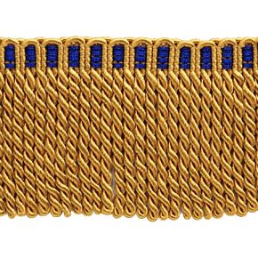 3" (7.5cm) Bullion Fringe Trim with Borders of Blue, Fancy Knitted Header # DB3, Blue Black #K9T (Pure Black, Royal Blue) 5 Yard Value Pack (4.5m/15 ft) in Kuwait