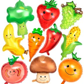 Vegetable Balloons Foil, 10 Styles Fruit and Veggie Balloon for Wedding Baby Shower Party Supplies in Kuwait