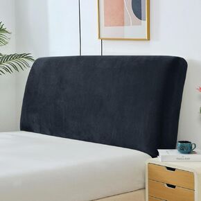 EFELIM Velvet Bed Headboard Slipcover for Queen Full Cal King Size, Stretch Bed Headboard Cover Upholstered Dustproof Protector Cover for Bedroom Decor (Off White,Queen Headboard Length (59"-67")) in Kuwait
