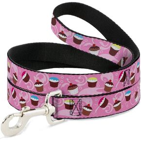 Buckle-Down Pet Leash - Cupcake Swirls Pink/Multi Color - 6 Feet Long - 1" Wide in Kuwait