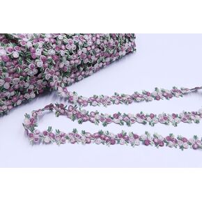 YYCRAFT 5 Yards Venise Rose Trim Wedding Bridal Ribbon Appliques Sewing Craft (3/4 Inch, Light Pink) in Kuwait