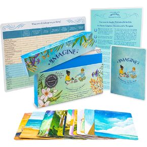 Imagine Meditation Kit for Kids - Award-Winning Mindfulness kit of XL Cards with Calming Guided Meditations for Empowerment, Focus and Relaxation. Great for Parents, Teachers and Therapists. in Kuwait