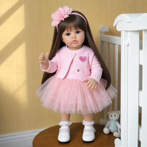 iCradle Lifelike Reborn Baby Dolls - 20 inch Soft Siicone Full Body Realistic-Newborn Baby Dolls American Sleeping Girl Dolls with Clothes and Toy Accessories Gift for Kids Age 3+ in Kuwait