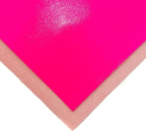 Real Neon Pink Lambskin Leather: Genuine Leather Pieces for Earrings Natural Leather Pieces in Bright Hot Pink (Neon Pink, 10x10In/ 25x25cm) in Kuwait