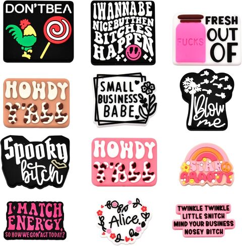 12 PCS Silicone Focal Beads for Pens Characters Funny Words Focal Beads Assorted Shaped Silicone Beads for Keychain Making Silicone Beads Bulk for Jewelry Making Bracelet Necklace Handmade Crafts in Kuwait