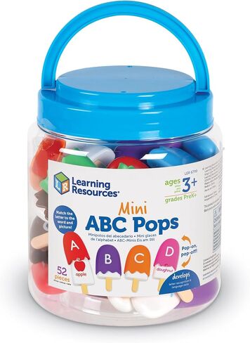 Learning Resources Mini ABC Pops، 52 قطعة، للأعمار من 3 سنوات فما فوق، التعرف على الحروف الأبجدية، ألعاب المهارات الحركية الدقيقة، ألعاب تعليمية للأطفال الصغار، ألعاب مونتيسوري للأطفال in Kuwait