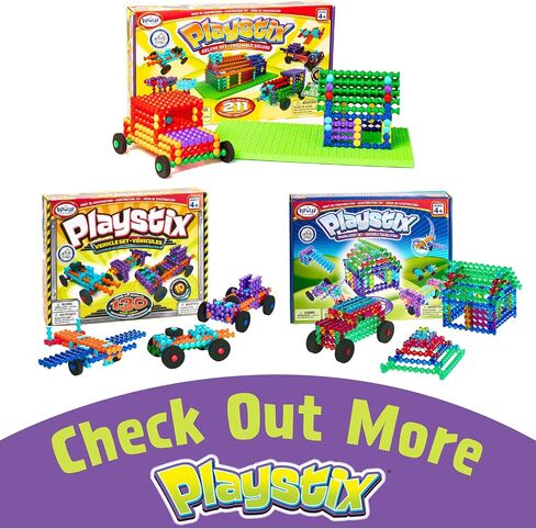 POPULAR PLAYTHINGS Playstix Starter Set Construction Toy Building Blocks 80 Piece Kit in Kuwait