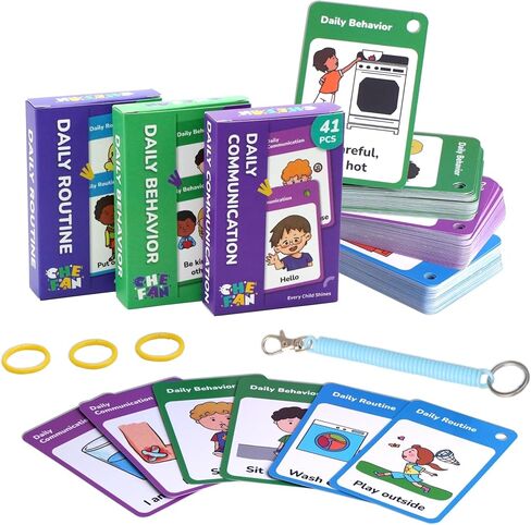 CHEFAN 120 PCS Autism Communication Cards for Speech Delay Non Verbal Children and Adults, Special Needs Visual Aid Language Learning Cue Cards Special Ed Feelings Emotions Flash Cards in Kuwait