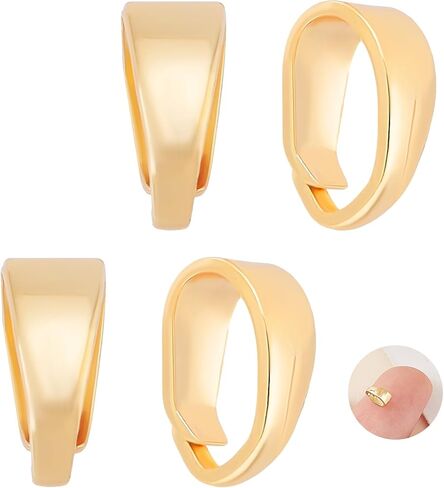 Beebeecraft 40Pcs 2 Colors Pendant Pinch Bails 18K Gold Plated & Platinum Plated Pendant Necklace Charm Clasps for Necklace Jewelry Making in Kuwait