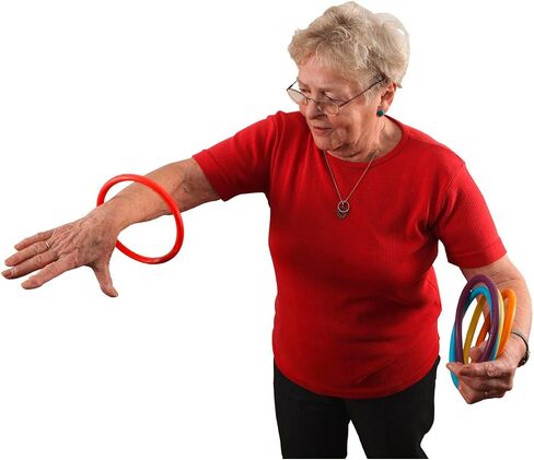 GONGE Activity Rings Multipurpose for Balance, Juggling, Throwing, Rhythmic Exercises and Gymnastics Set of 6 in Different Vibrant Colors in Kuwait