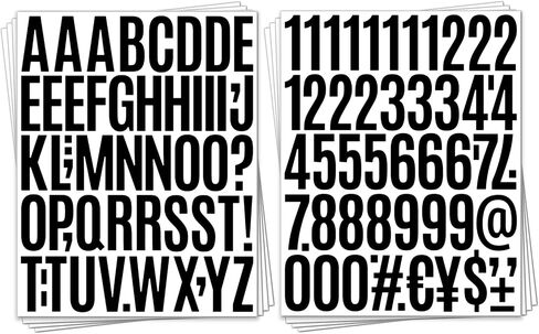 840 PCS 16 Sheets Letter Stickers 2 Inch Large Alphabet Sticker Vinyl Self Adhesive Waterproof Number Sticker Suitable for Indoor Outdoor Mailbox Poster Crafts (Blackbody,Black) in Kuwait