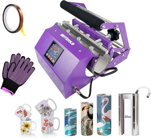 BetterSub Tumbler Mug Heat Press Machine 30 OZ 20 OZ 16 OZ Sublimation Straight Skinny Tumbler Mug Sublimation Print 11 OZ 15 OZ Sublimation Mug Heat Transfer Purple in Kuwait