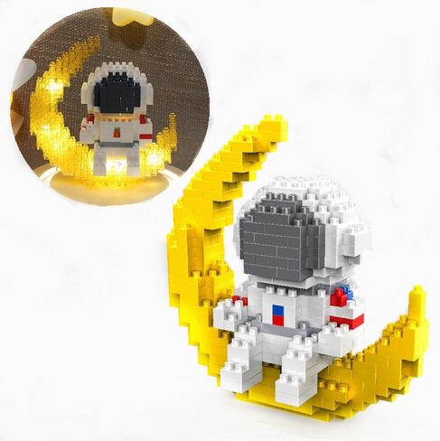 Finger Rock Astronaut Mini Building Blocks Micro Building Kits for Kids and Adults 12-15 Space Toys with Led Lighting Kit Gifts - Compatible with Nano(1008 Pieces) in Kuwait