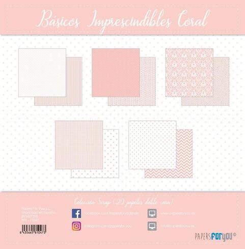 Papers For You - Scrapbooking and Craft Paper Kit | "Baby Blue Essentials" Collection | Includes 20 Double Sided Papers with Different Designs | Size 8" x 8" (20.32 x 20.32 cm) in Kuwait