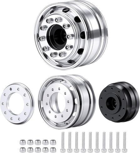 2Pcs Aluminum Front Wheels Rims for 1/14 Tamiya Truck Climbing Tractor RC Car in Kuwait