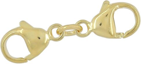 egemmall Sterling Silver Double Lobster Claw Clasp Extender Connector 28mm, 18kt Gold Plated in Kuwait