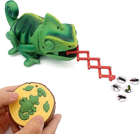 Tipmant RC Chameleon Remote Control Animal Toy Realistic Lizard Electric Electronic Pets Car Kids Birthday Gifts (Green) in Kuwait