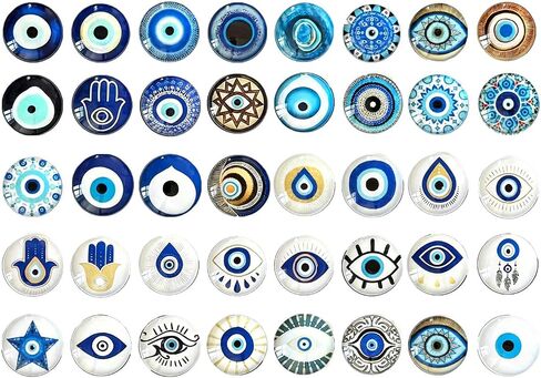 ZHU YU CHUN 20 Pcs Mixed Animals' Eye Printed Glass, Round Glass Cabochons for Jewelry Findings Cameo Pendant Making (40mm/1.5 inch) in Kuwait