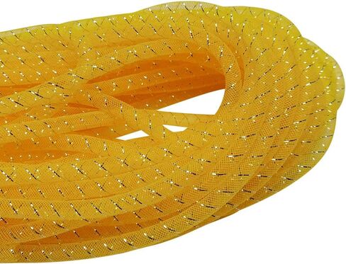 Chenkou Craft Assorted 5 Colors 20Yards Solid Mesh Tube Deco Flex for Wreaths Crafts (Halloween Colors, 3/8"(8mm)) in Kuwait