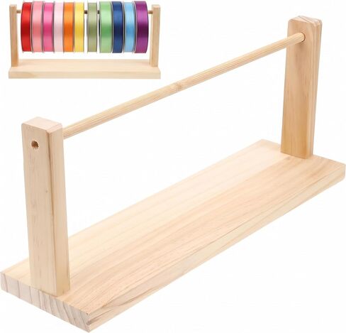 jojofuny Wire Rack Wood Bobbins Stand, Ribbon Storage Holder, Spool Storage Tool, for Rack Sewing Ribbon Yarn Storage Organizer Crafts Accessories Gift Wrapping Paper in Kuwait
