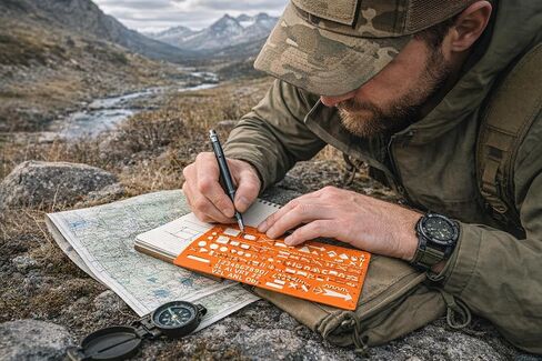 Standard Graph Template Stencil with Military Marking Symbols for NATO Army Drawing and Drafting on Tactical Map #8353 in Kuwait