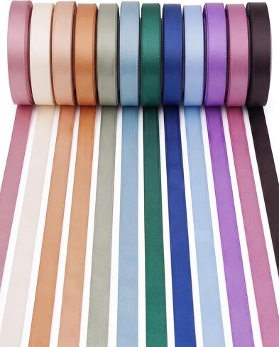 Value Satin Ribbon Pack 30 Color 750 Yard Total, Tomorotec 3/8 inch 25 Yard Each Silk Satin Rolls for Gift Package Wrapping Bows Crafts Gifts Party Wedding in Kuwait