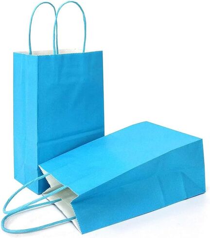 AZOWA Gift Bags Small Kraft Paper Bags with Handles (4 x 2.4 x 6 in, Hunter Green Color, 50 Pcs) in Kuwait