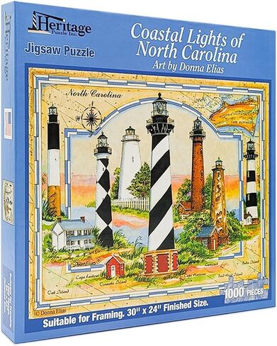 Heritage Coastal Lights of North Carolina Jigsaw Puzzle - 1000 Pieces in Kuwait